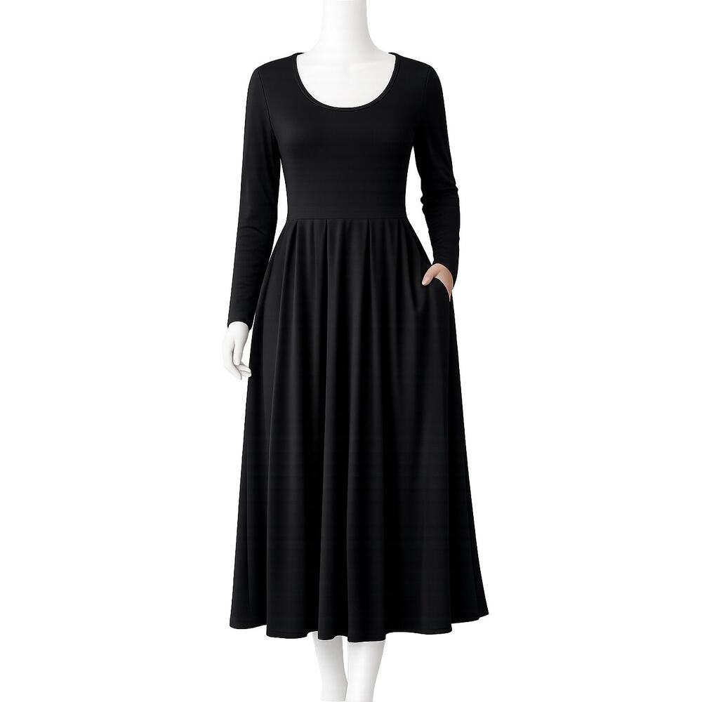 24Seven Black Fit & Flare Pocket Dress - Size XL - NWOT